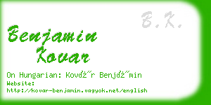 benjamin kovar business card